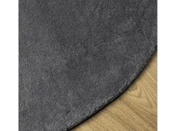 Sale Alfombra HUARTE de pelo corto suave y lavable, color antracita, Ø 80 cm Gris