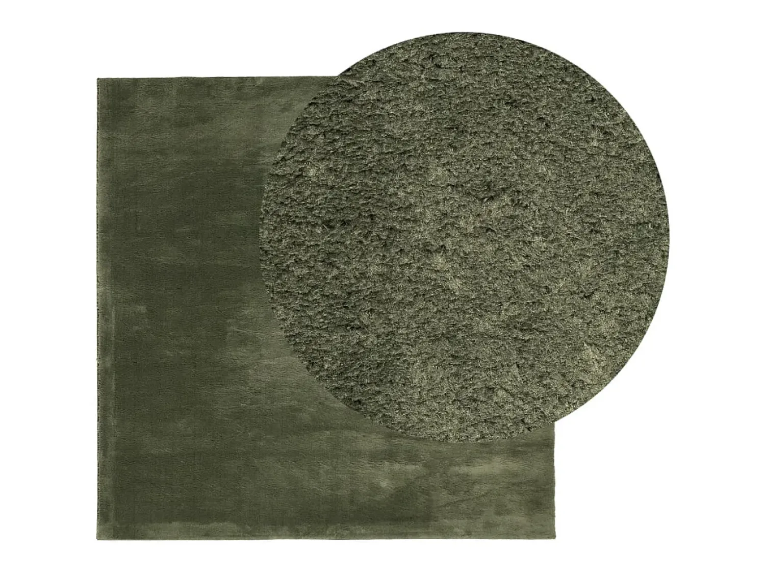 Online Alfombra HUARTE de pelo corto suave y lavable color bosque 200x200 cm Verde