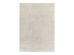 Alfombra interior - abstracto - beige / gris - 80 x 150 cm - PORTO