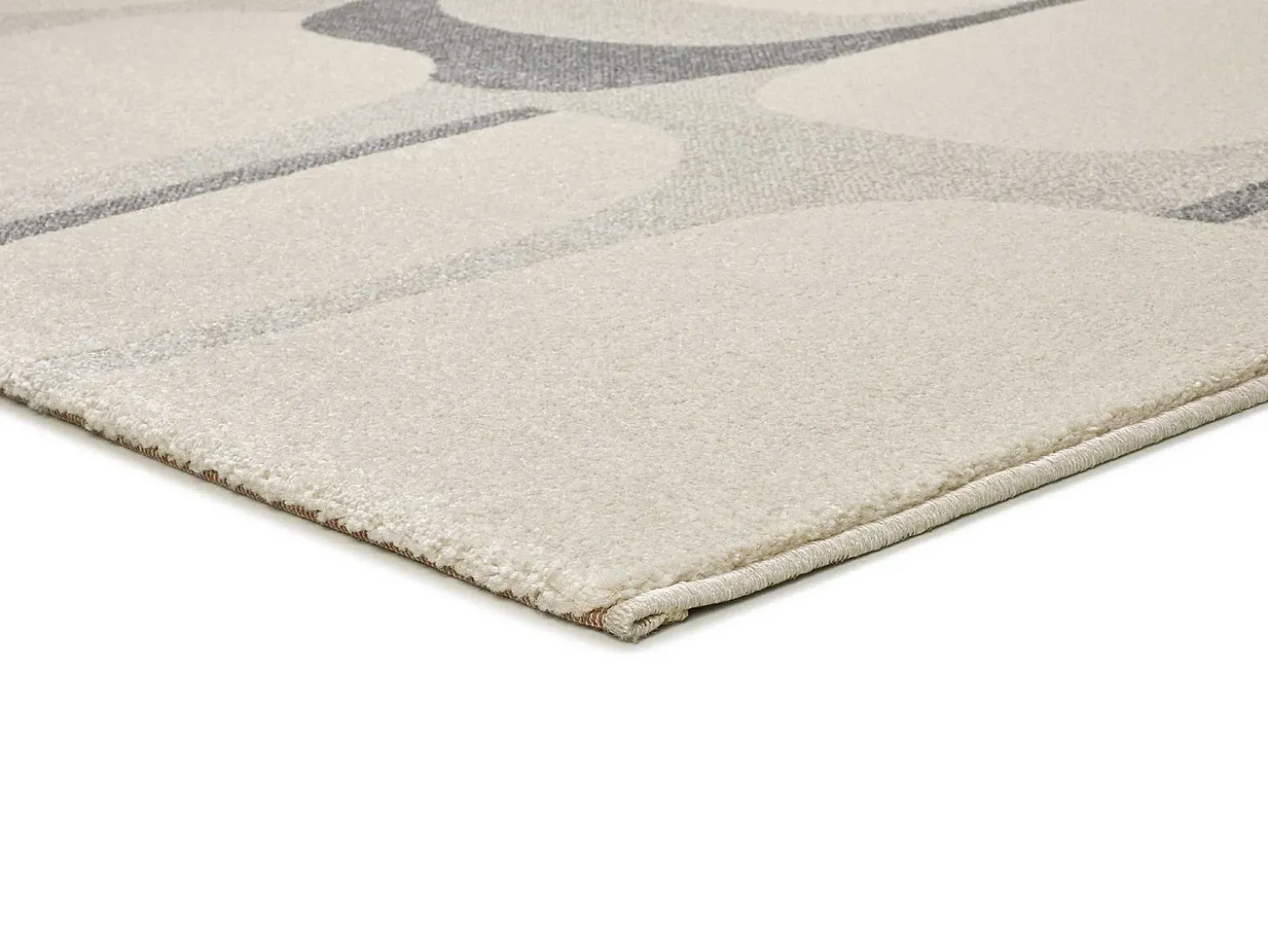 Alfombra interior - abstracto - beige / gris - 80 x 150 cm - PORTO
