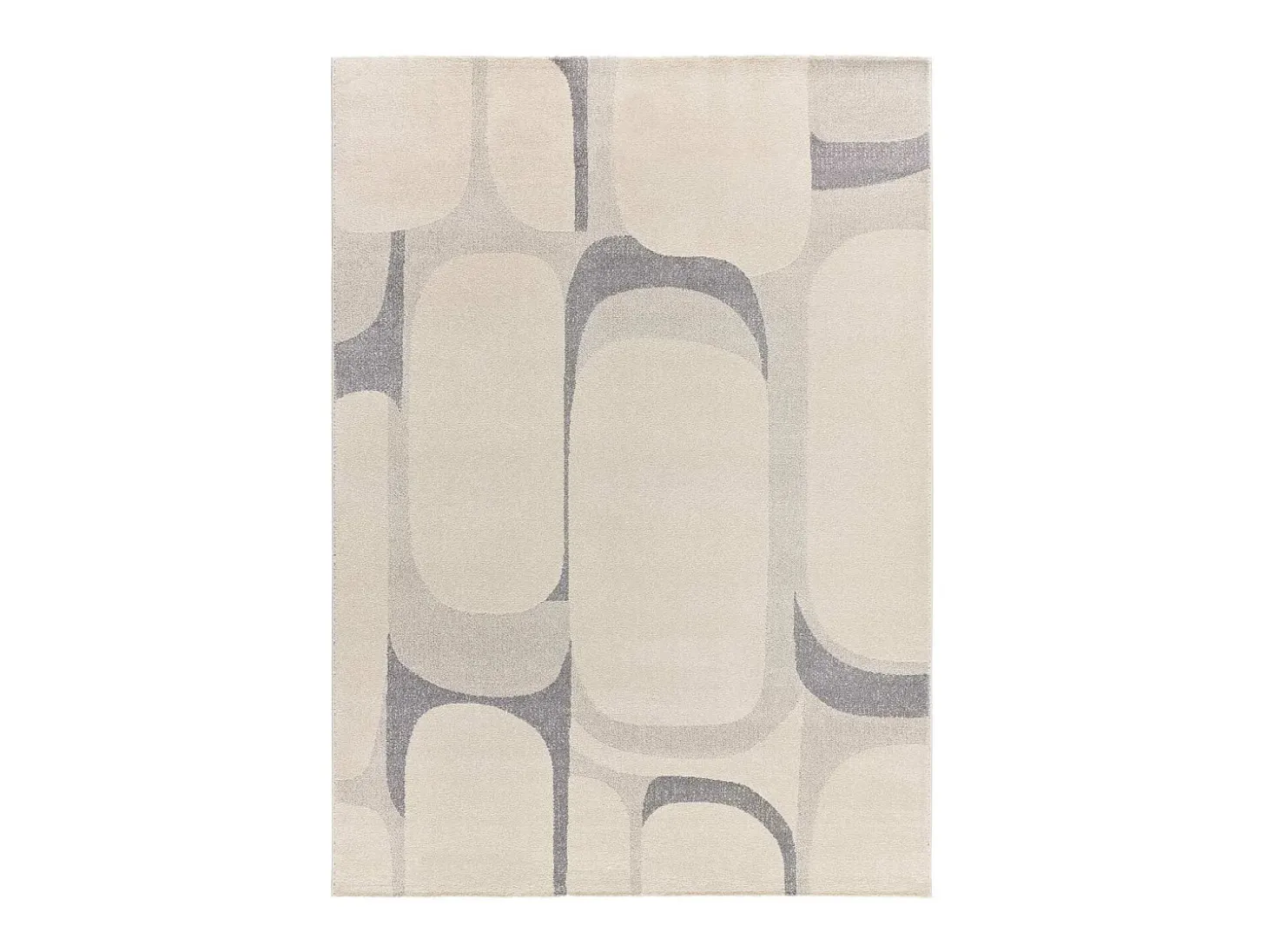 Alfombra interior - abstracto - beige / gris - 80 x 150 cm - PORTO