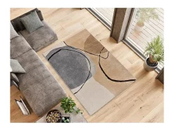 Alfombra interior - abstracto - beige / gris - 200 x 290 cm - LESSIA Gris / Beige