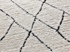 Alfombra De Salón^Alfombra interior - bereber con relieve - blanco - 160 x 230 cm - TURIN Negro / Blanco