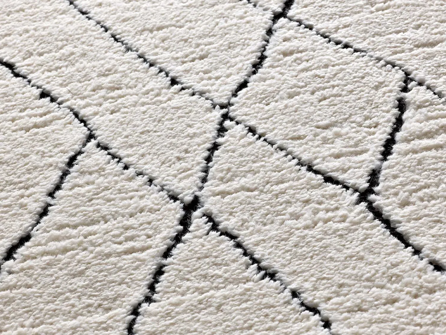 Alfombra De Salón^Alfombra interior - bereber con relieve - blanco - 160 x 230 cm - TURIN Negro / Blanco