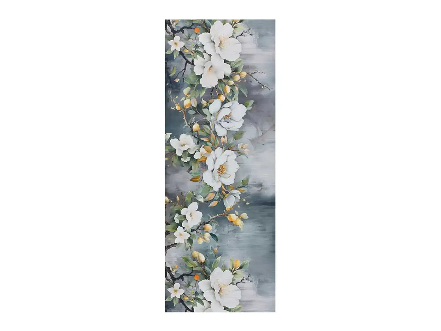 Clearance Alfombra interior - dibujos con flores - multicolor - 52 x 100 cm - RICCI Gris claro