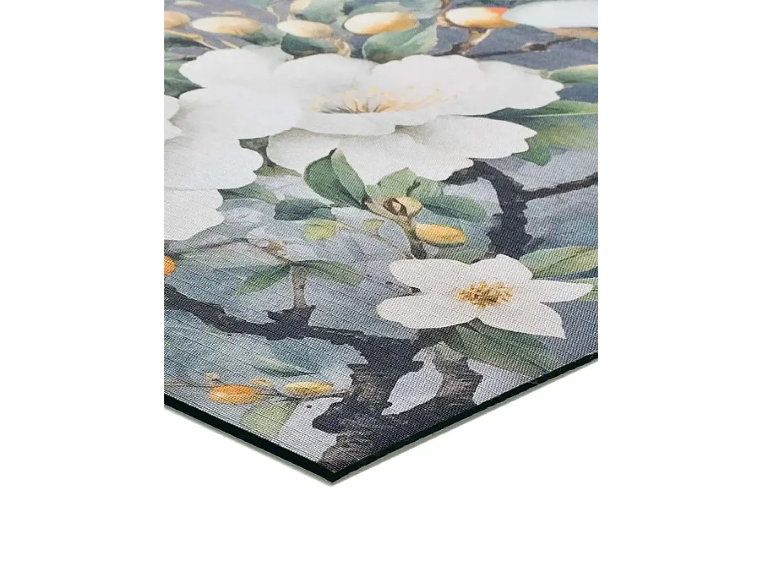 Clearance Alfombra interior - dibujos con flores - multicolor - 52 x 100 cm - RICCI Gris claro