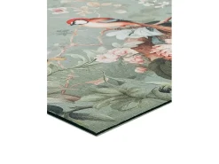 Alfombra De Cocina^Alfombra interior - dibujos con flores - multicolor - 52 x 200 cm - RICCI Verde