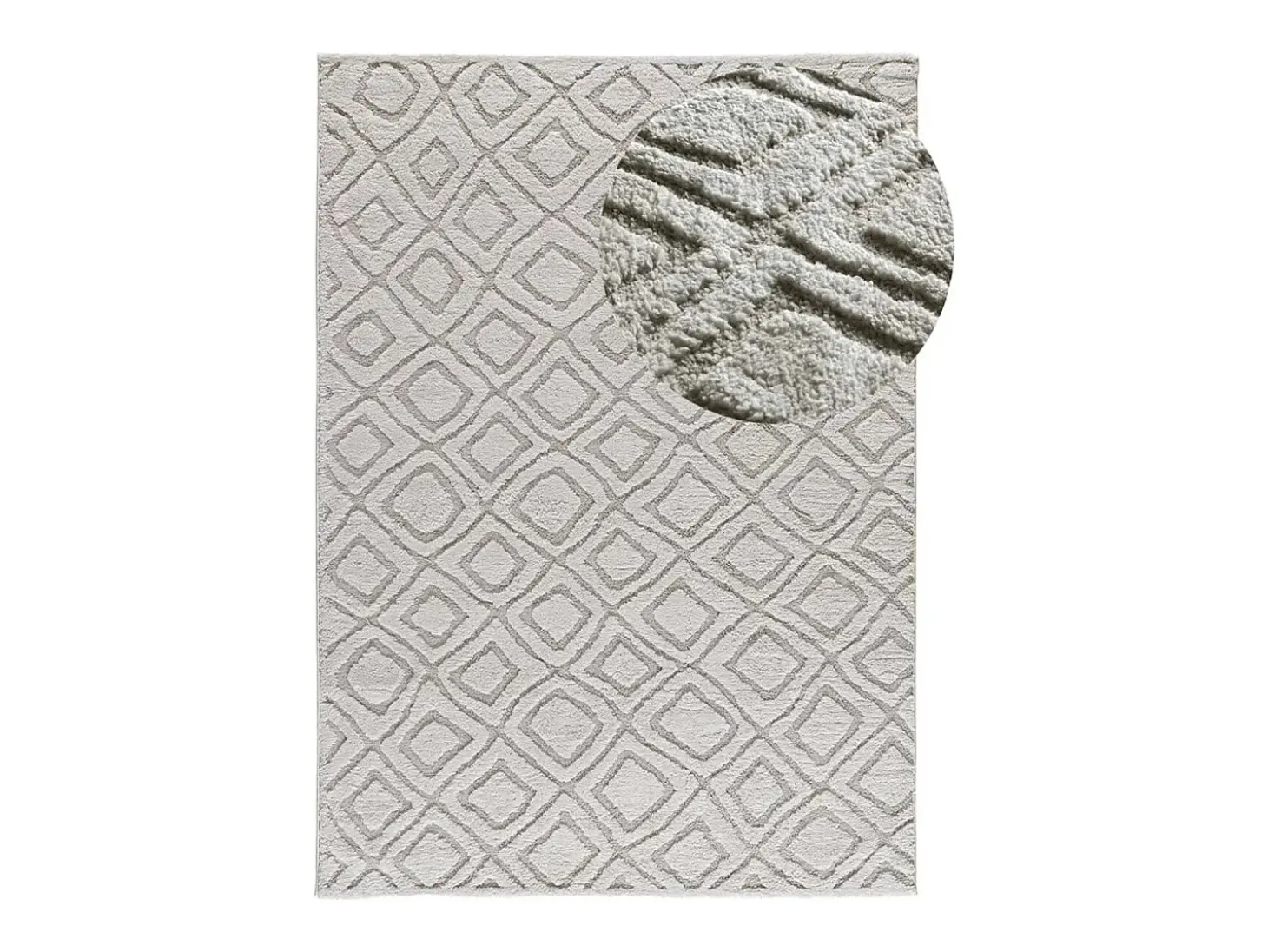 Alfombra interior - escandinavo con relieve - gris - 126 x 190 cm - JUNO