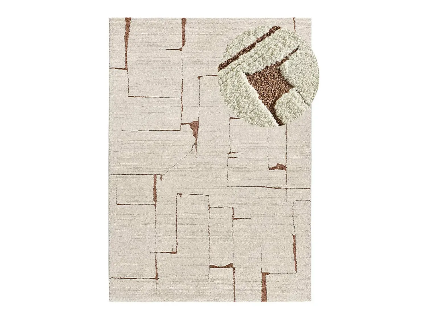 New Alfombra interior - escandinavo - crema - 120 x 170 cm - CANDELA Cobrizo