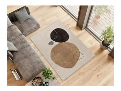 Alfombra De Salón^Alfombra interior - formas orgánicas - beige / negro - 160 x 230 cm - LESSIA Negro / Beige