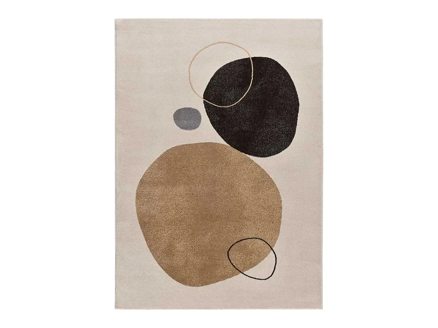 Online Alfombra interior - formas orgánicas - beige / negro - 80 x 150 cm - LESSIA Negro / Beige