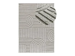 Alfombra interior - geométrico con relieve - gris - 152 x 235 cm - JUNO