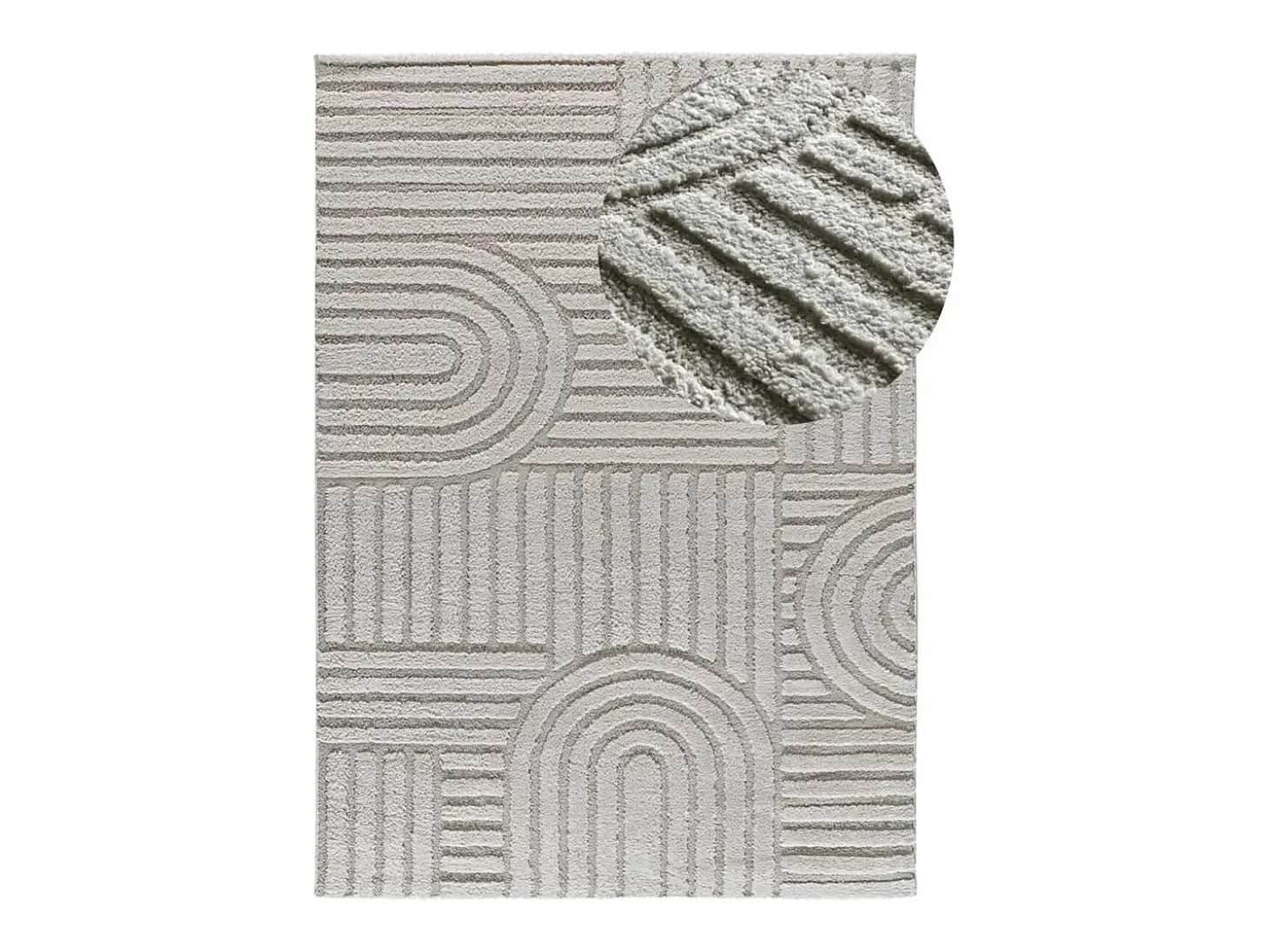 Alfombra interior - geométrico con relieve - gris - 152 x 235 cm - JUNO