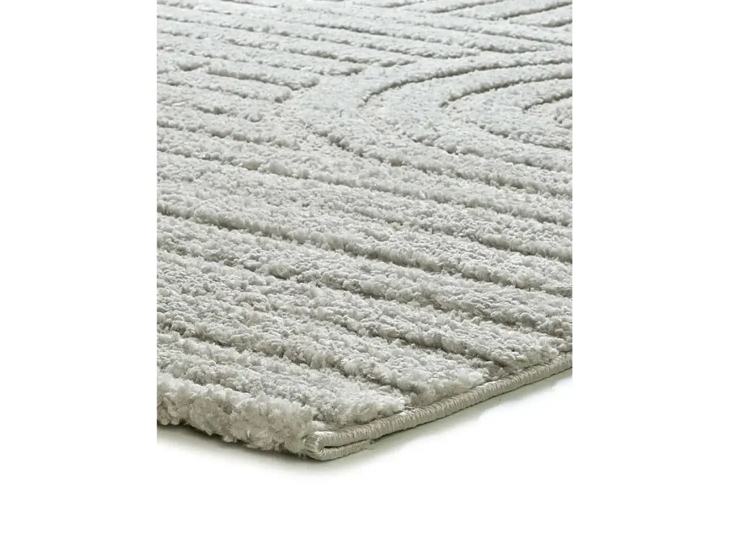 Alfombra interior - geométrico con relieve - gris - 152 x 235 cm - JUNO