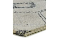 Alfombra interior - geométrico - azul / blanco - 80 x 200 cm - SIROCO