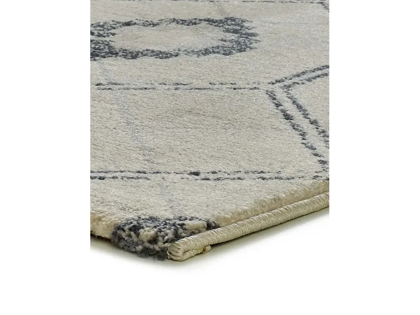 Alfombra interior - geométrico - azul / blanco - 80 x 200 cm - SIROCO