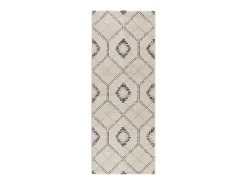 Alfombra interior - geométrico - azul / blanco - 80 x 200 cm - SIROCO