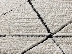 Alfombra interior - geométrico con relieve - blanco - 160 x 230 cm - TURIN