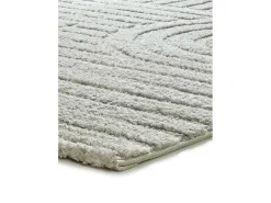 Alfombra interior - geométrico con relieve - gris - 126 x 190 cm - JUNO