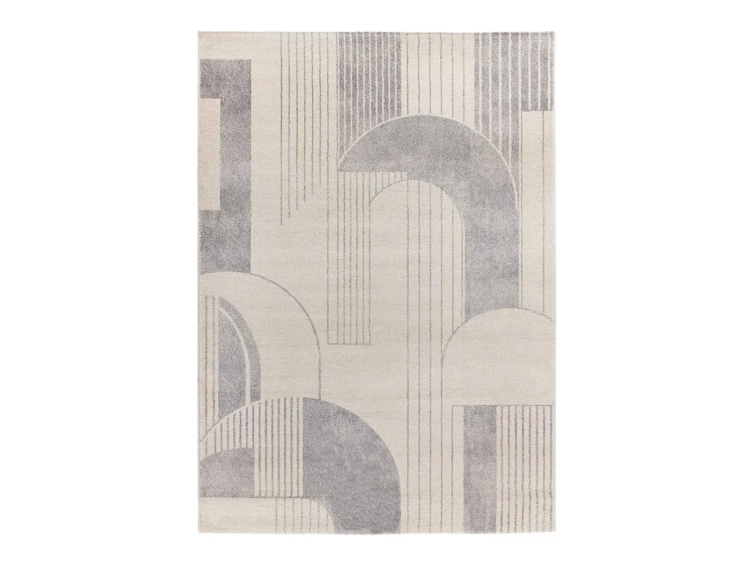 Discount Alfombra interior - geométrico - beige / gris - 80 x 150 cm - PORTO Gris / Beige