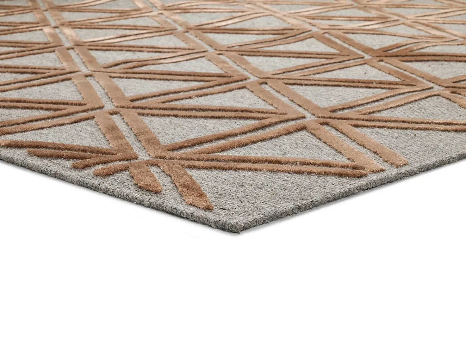 Online Alfombra interior - geométrico - cobre - 67 x 105 cm - LANA Cobrizo