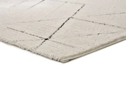 Outlet Alfombra interior - geométrico con relieve - blanco - 120 x 170 cm - TURIN Negro / Blanco