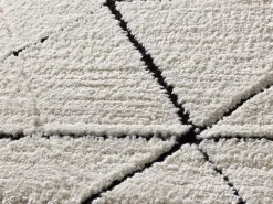 Outlet Alfombra interior - geométrico con relieve - blanco - 120 x 170 cm - TURIN Negro / Blanco