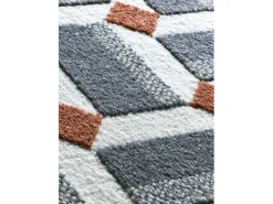 Hot Alfombra interior - geométrico con relieve - - 160 x 230 cm - AMARA Azul / Blanco