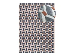 Hot Alfombra interior - geométrico con relieve - - 160 x 230 cm - AMARA Azul / Blanco