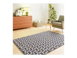 Hot Alfombra interior - geométrico con relieve - - 160 x 230 cm - AMARA Azul / Blanco