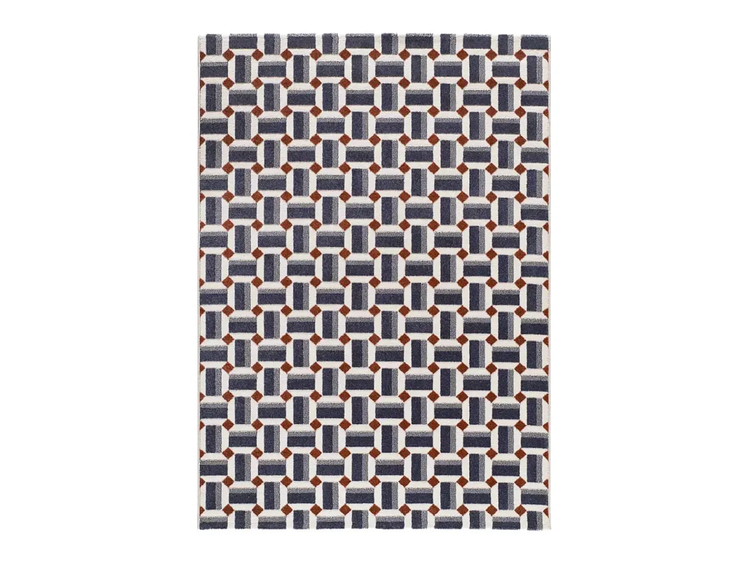 Hot Alfombra interior - geométrico con relieve - - 160 x 230 cm - AMARA Azul / Blanco