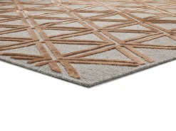 Alfombra interior - geométrico - cobre - 120 x 170 cm - LANA