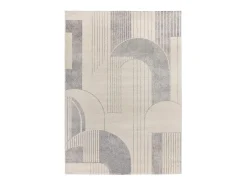 Alfombra interior - geométrico - beige / gris - 133 x 190 cm - PORTO