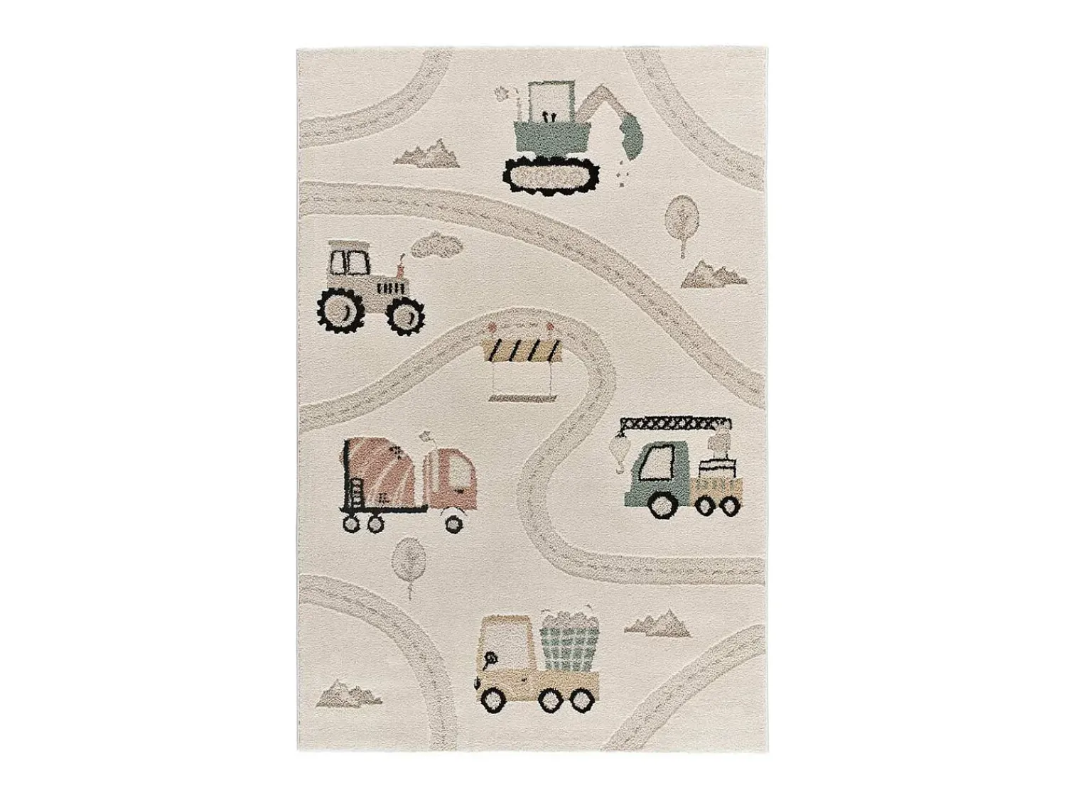 Alfombra Infantil^Alfombra interior - infantil coches y carreteras - - 120 x 170 cm - CLOWN Multicolor