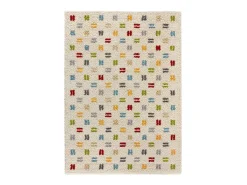 Sale Alfombra interior - shaggy geométrico - multicolor - 80 x 150 cm - BREMEN Blanco / Multicolor