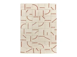New Alfombra interior - shaggy geométrico - caldera - 133 x 190 cm - BRENDA Cobrizo