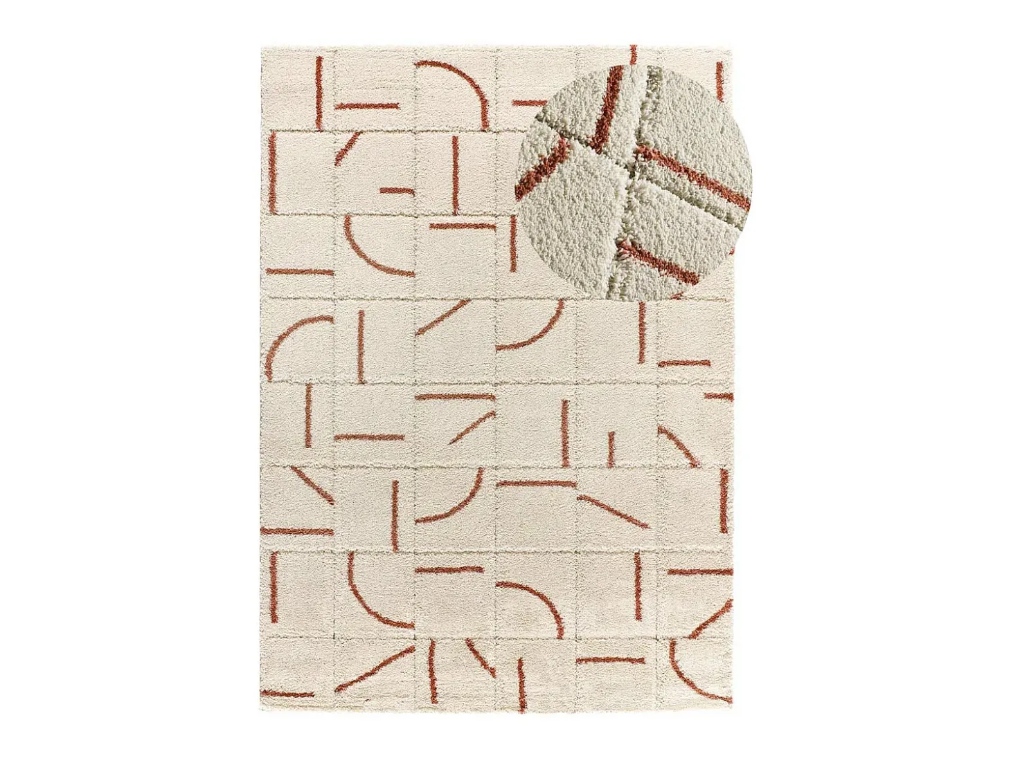 Alfombra interior - shaggy geométrico - caldera - 60 x 120 cm - BRENDA