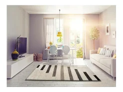 Best Alfombra interior - shaggy geométrico - beige / gris - 135 x 190 cm - SCENIC Gris / Beige