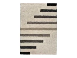 Alfombra interior - shaggy geométrico - beige / gris - 120 x 170 cm - SCENIC