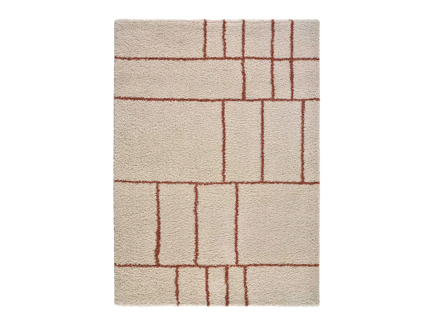 Hot Alfombra interior - shaggy geométrico - caldera - 133 x 190 cm - HELIA Cobrizo