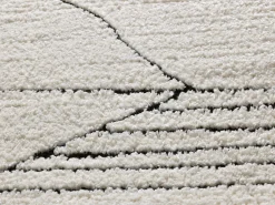 Alfombra interior - étnico con relieve - blanco - 80 x 150 cm - TURIN Negro / Blanco