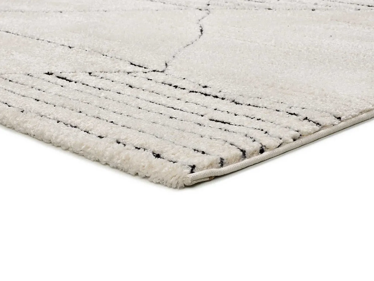 Alfombra De Salón^Alfombra interior - étnico con relieve - blanco - 160 x 230 cm - TURIN Negro / Blanco