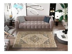 Best Alfombra interior - vintage - beige / gris - 133 x 190 cm - DELTA Gris / Beige
