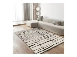 Alfombra interior - moderno - blanco / negro - 200 x 290 cm - RETRO