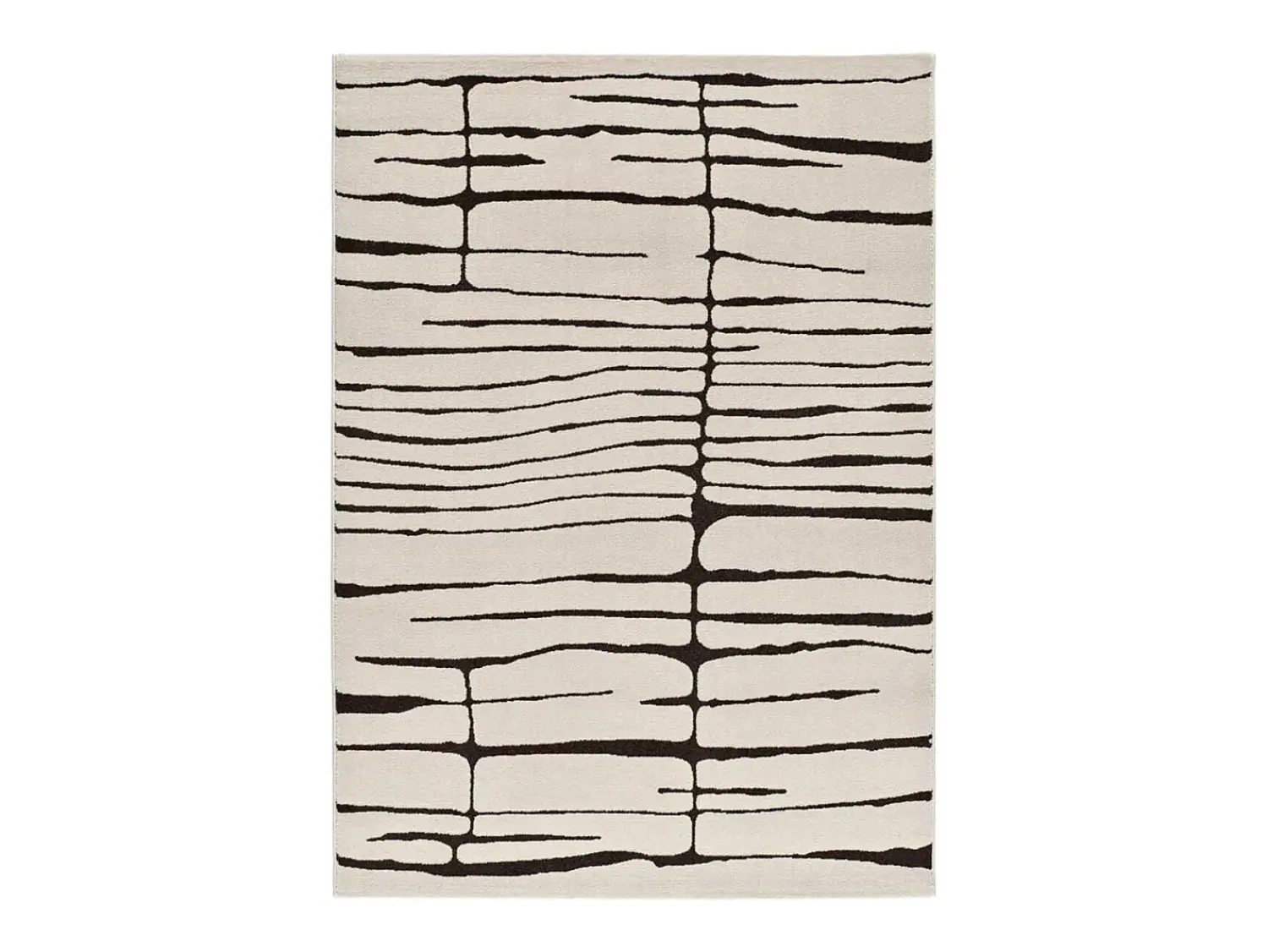 Online Alfombra interior - moderno - blanco / negro - 80 x 150 cm - RETRO Negro / Blanco