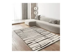 Sale Alfombra interior - moderno - blanco / negro - 133 x 190 cm - RETRO Negro / Blanco