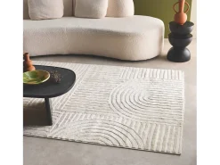 Online Sweeek Alfombra interior con diseño gráfico arcos, Crema
