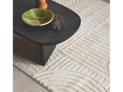 New Sweeek Alfombra interior con diseño gráfico arcos, Crema
