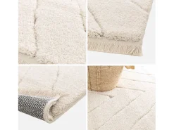 Sweeek Alfombra interior con ligeros relieves Crema