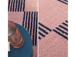 Alfombra interior con motivo damero azul y rosa